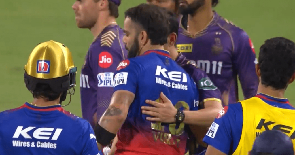 Gambhir hugged Virat during RCB vs KKR