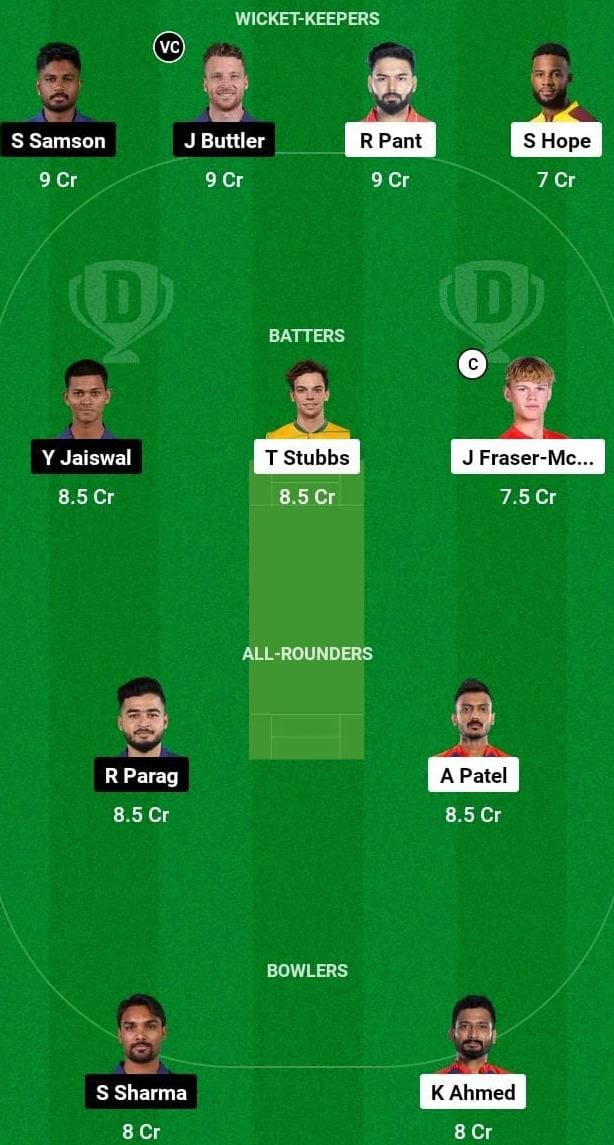 DC vs RR Dream11 Prediction Today